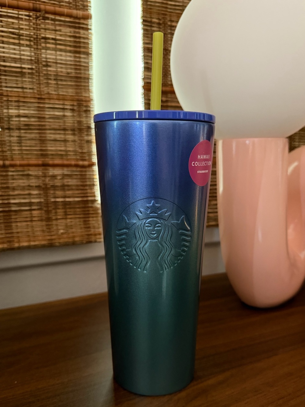 Starbucks Hawaii Exclusive Blue Teal Stainless Steel Tumbler with Straw